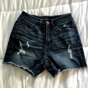 time and tru high waisted distressed jean shorts